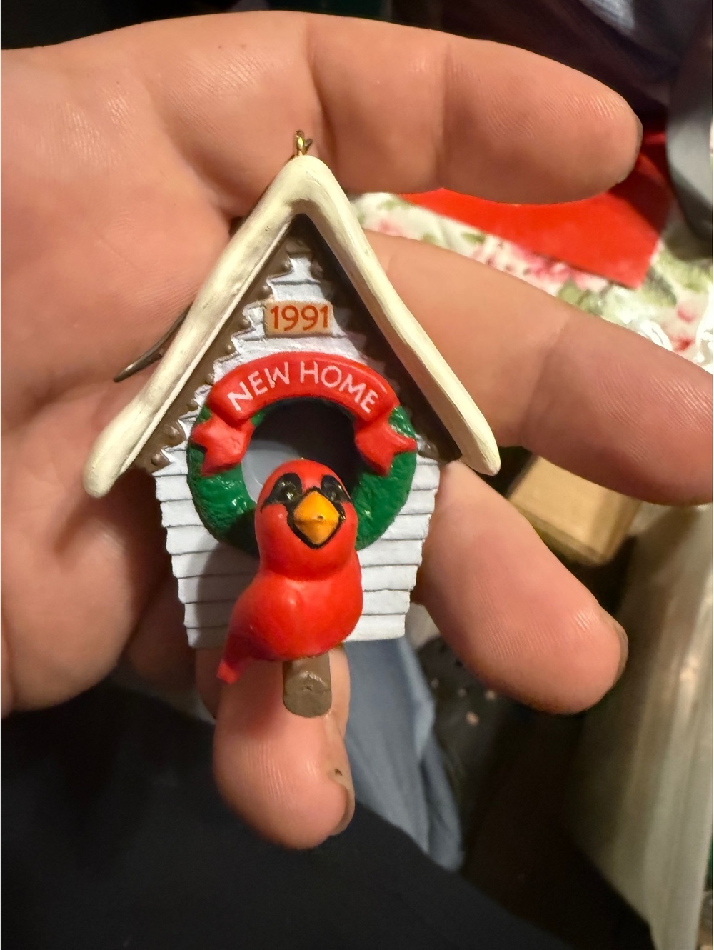 Hallmark Keepsake 1991 New Home Cardinal Birdhouse Christmas Ornament